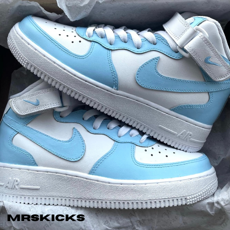 Custom Baby Blue Airforce 1 Mid