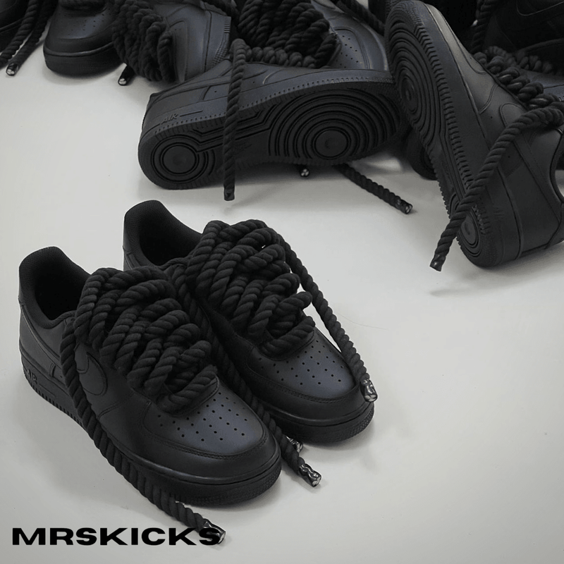 Custom Triple Black Rope Airforce 1