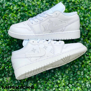 Custom White Lv Jordan 1 Low