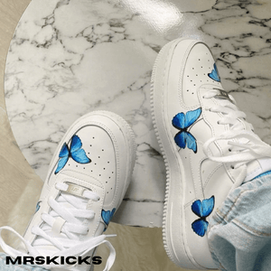 Custom Blue Butterfly Airforce 1