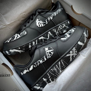 Custom Black & White Splatter Airforce 1