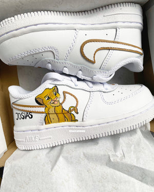 SIMBA LION + NAME DESIGN BABY/KIDS nf AIR FORCE 1