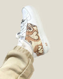 BEIGE AESTHETIC HEARTS nf AIR FORCE 1'S