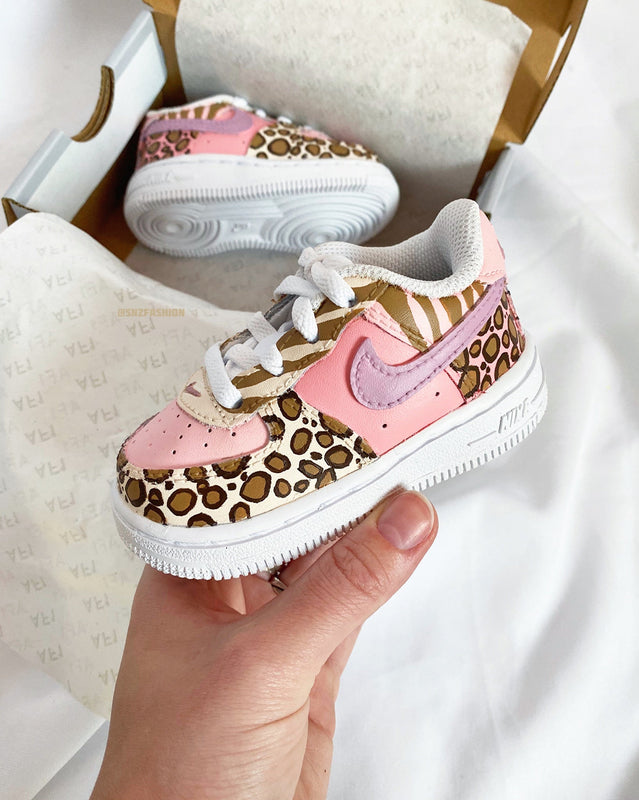 PINK ANIMAL BABY/KIDS nf AIR FORCE 1